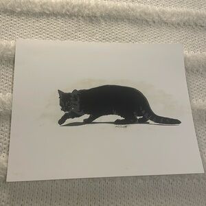 Hand painted black cat Signed by artist OJ Rutt 14 x 11”